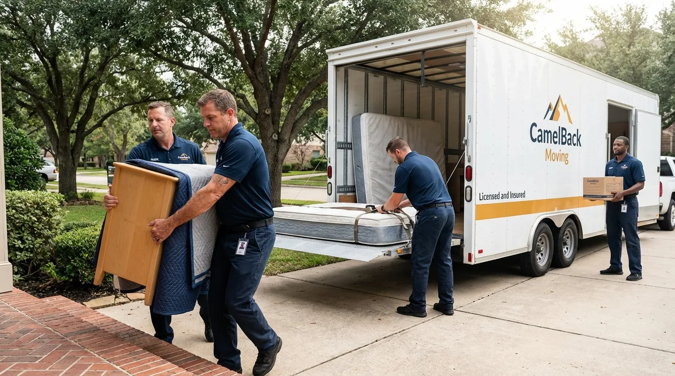 Crew loading residential truck for cross-state move from Vega Alta, PR